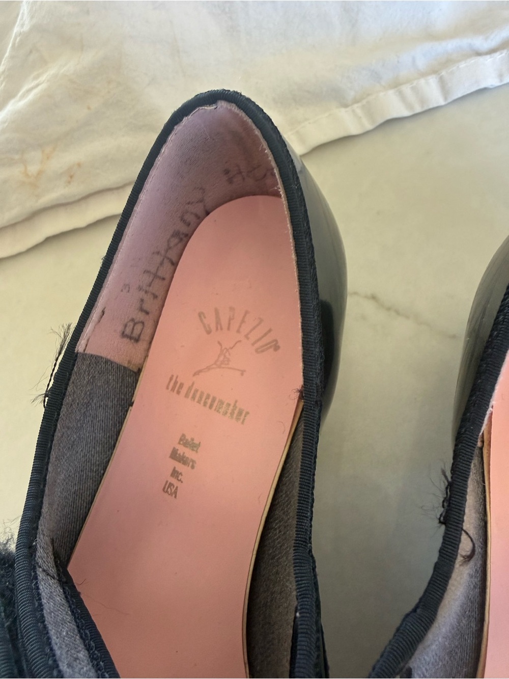 Capezio Black Flats with Pink Insole